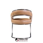 Giotto Stoppino Style Mid Century Chrome and Leather Dining Chairs - Set of 4