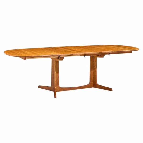 gudme møbelfabrik mid century teak expanding dining table with 2 leaves