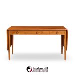 hans wegner for andreas tuck at-305 mid century danish teak drop side desk