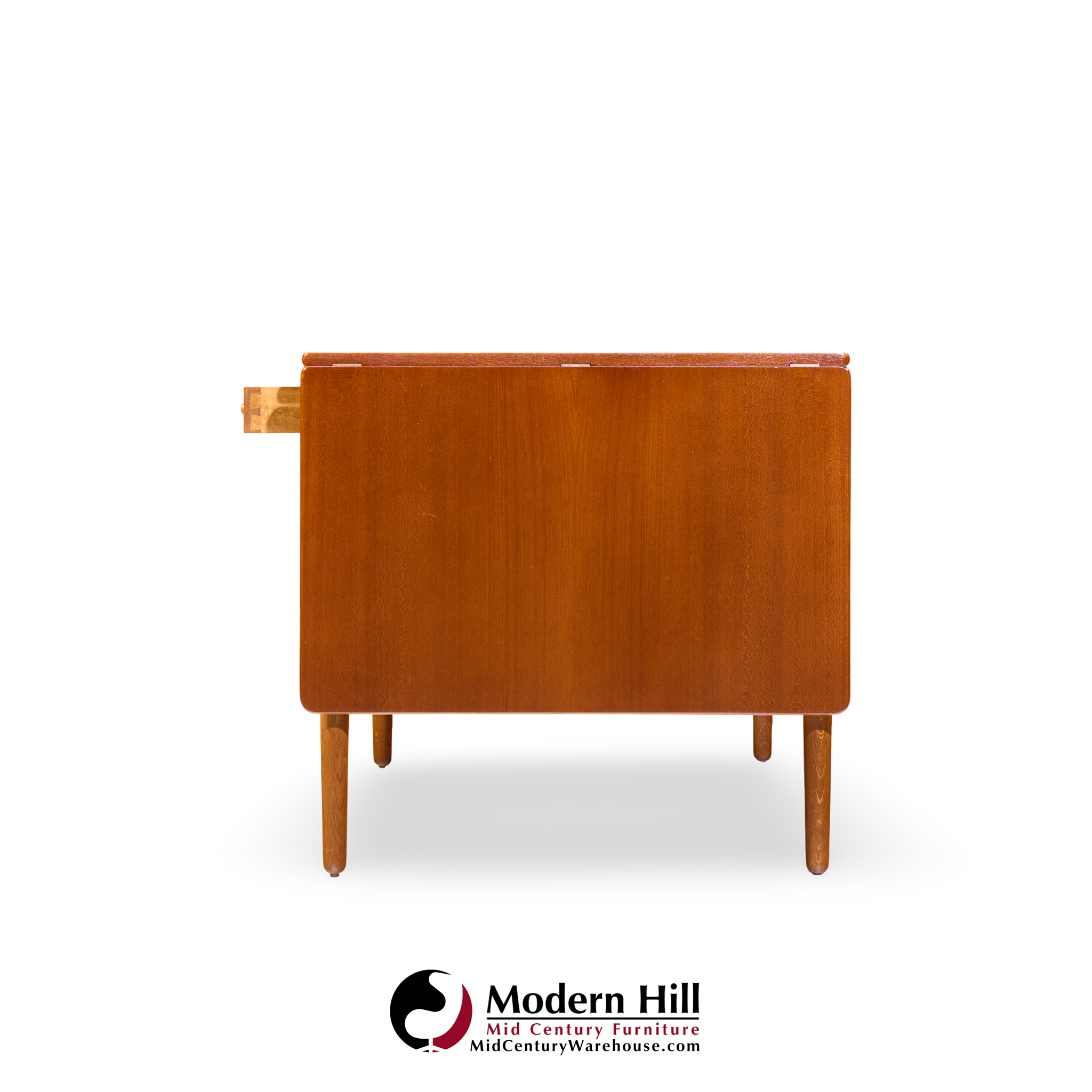 hans wegner for andreas tuck at-305 mid century danish teak drop side desk