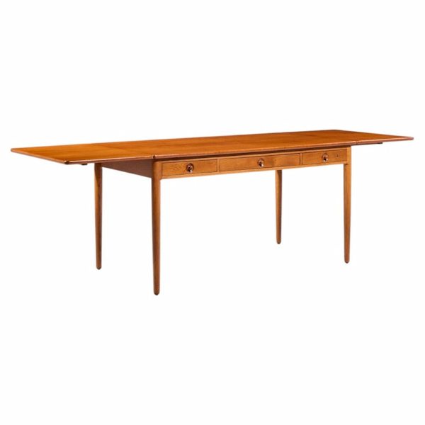 Hans Wegner for Andreas Tuck At-305 Mid Century Danish Teak Drop Side Desk