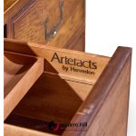 Henredon Campaign Mid Century Oak and Brass Lowboy Dresser