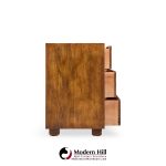 Henredon Campaign Mid Century Oak and Brass Lowboy Dresser