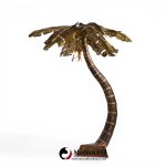 Henri Fernandez Brutalist Grande Palma Brass Palm Tree Sculpture Lamp