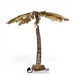Henri Fernandez Brutalist Grande Palma Brass Palm Tree Sculpture Lamp