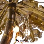 Henri Fernandez Brutalist Grande Palma Brass Palm Tree Sculpture Lamp