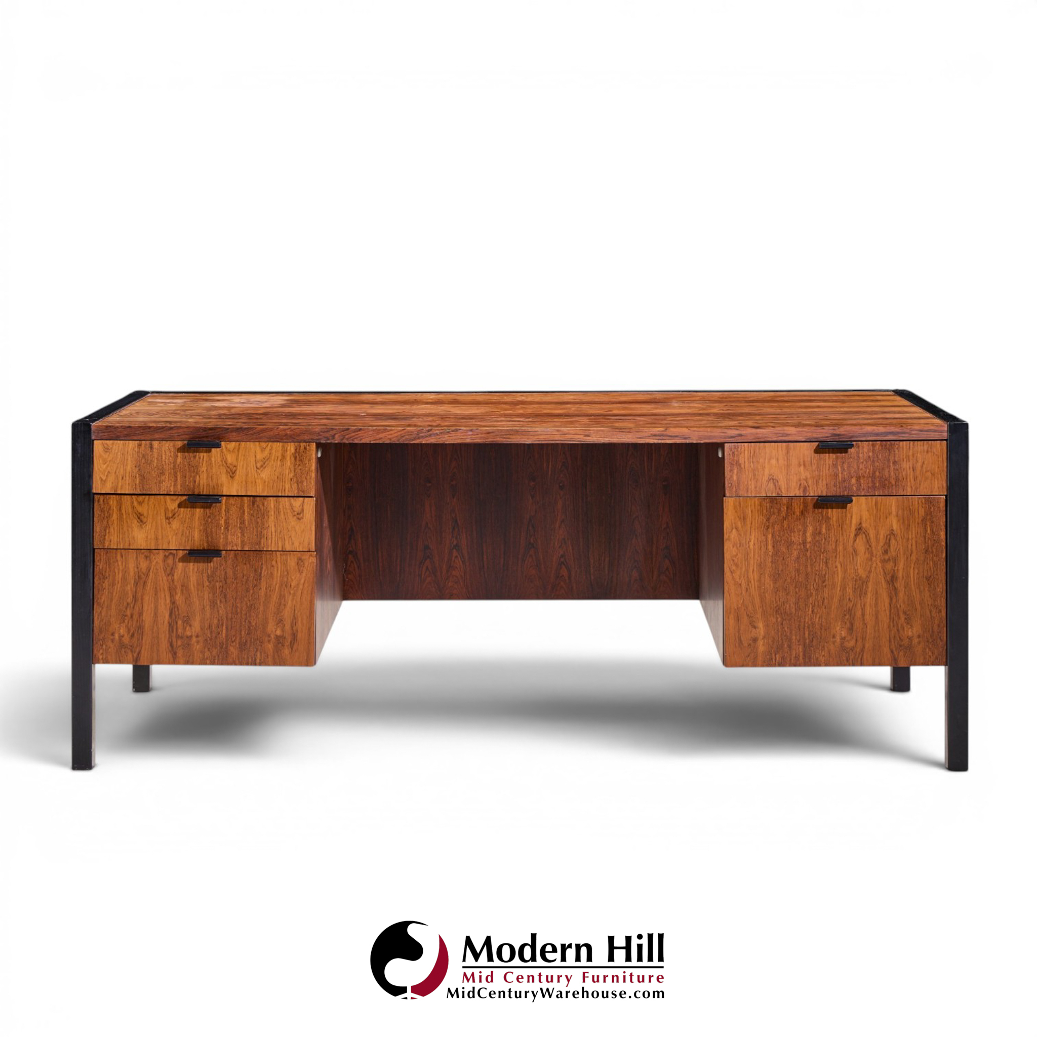 herman miller mid century rosewood executive desk