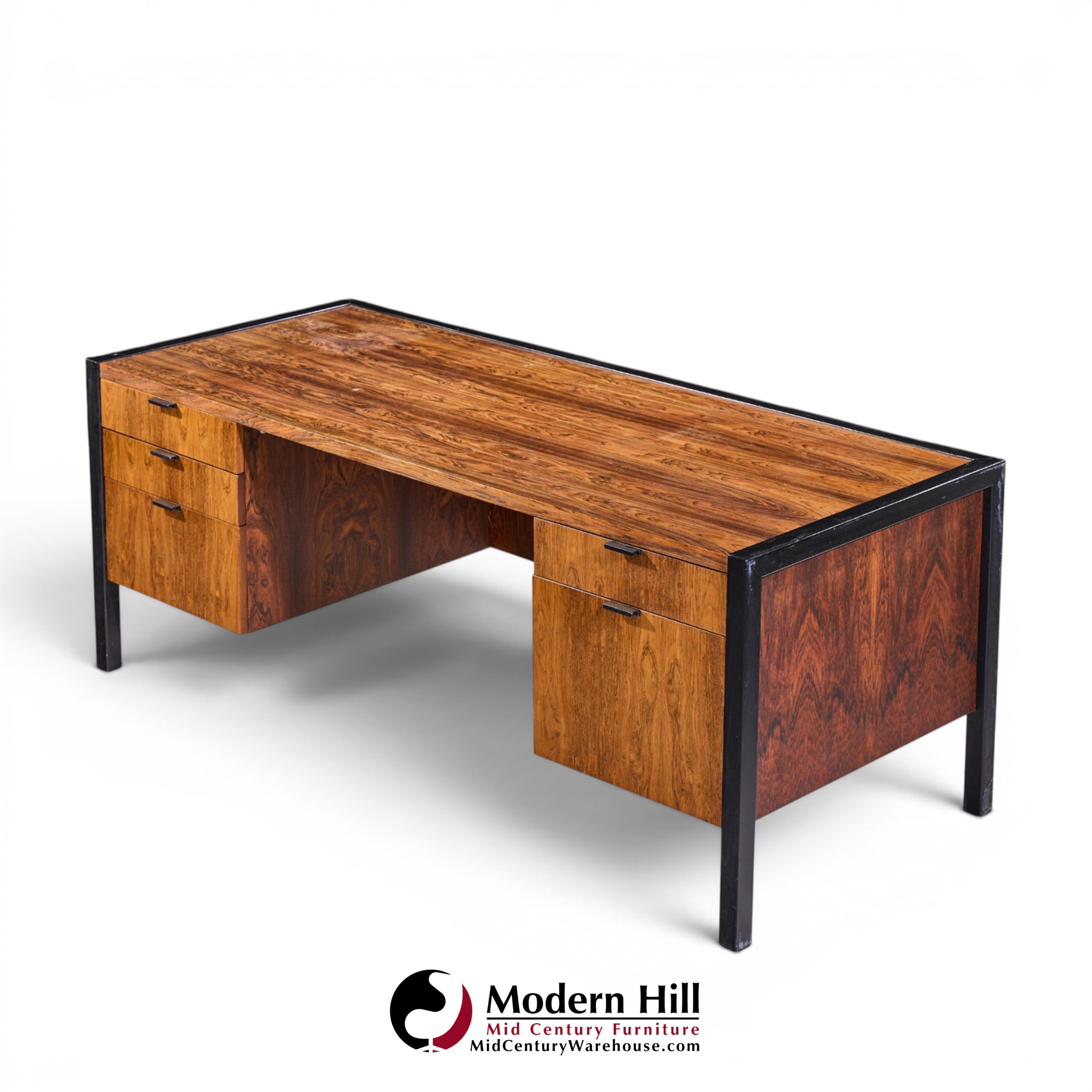 herman miller mid century rosewood executive desk