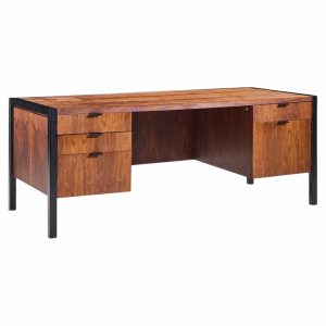 herman miller mid century rosewood executive desk