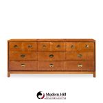 Hickory Manufacturing Mid Century Walnut and Brass Campaign Dresser