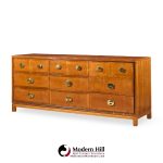 Hickory Manufacturing Mid Century Walnut and Brass Campaign Dresser