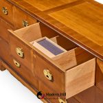 Hickory Manufacturing Mid Century Walnut and Brass Campaign Dresser