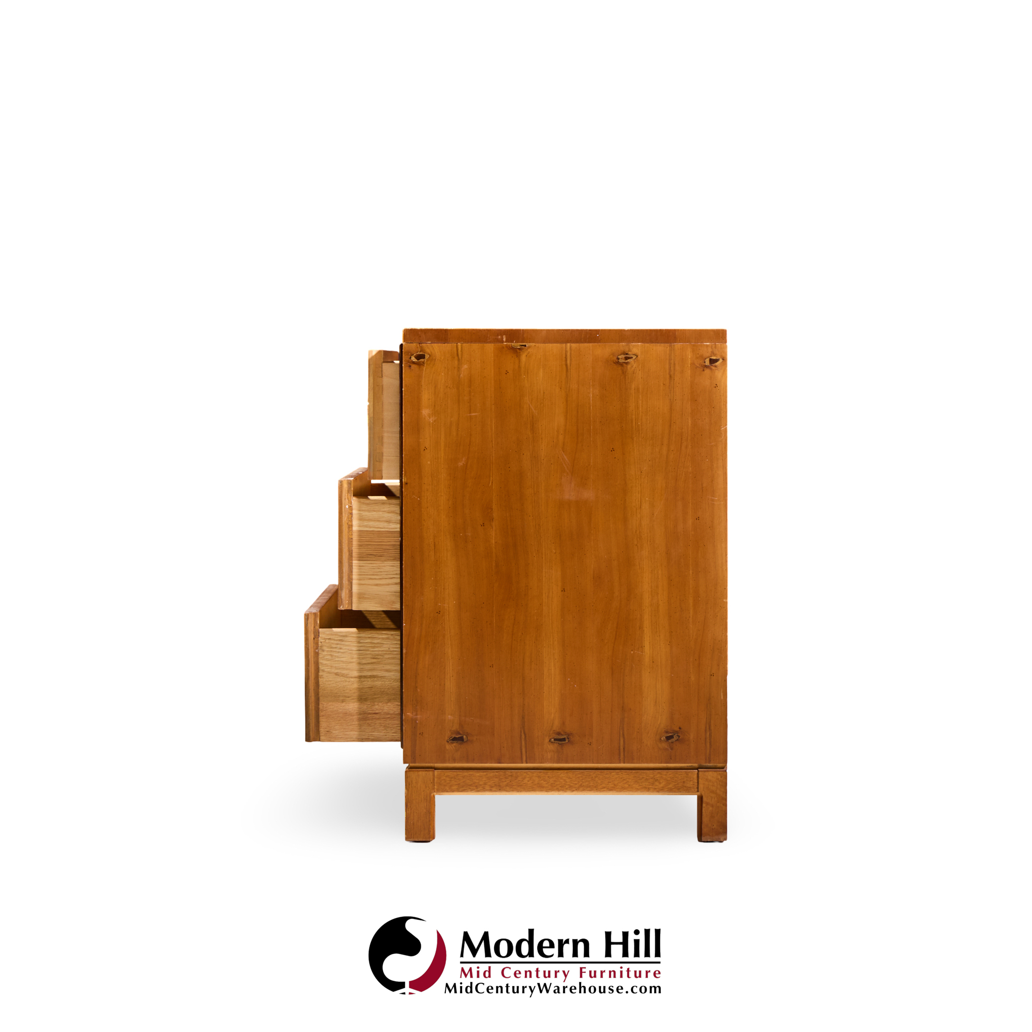 Hickory Manufacturing Mid Century Walnut and Brass Campaign Dresser