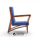 Ico Parisi Style Mid Century Italian Sculpted Mahogany Lounge Chairs - Pair