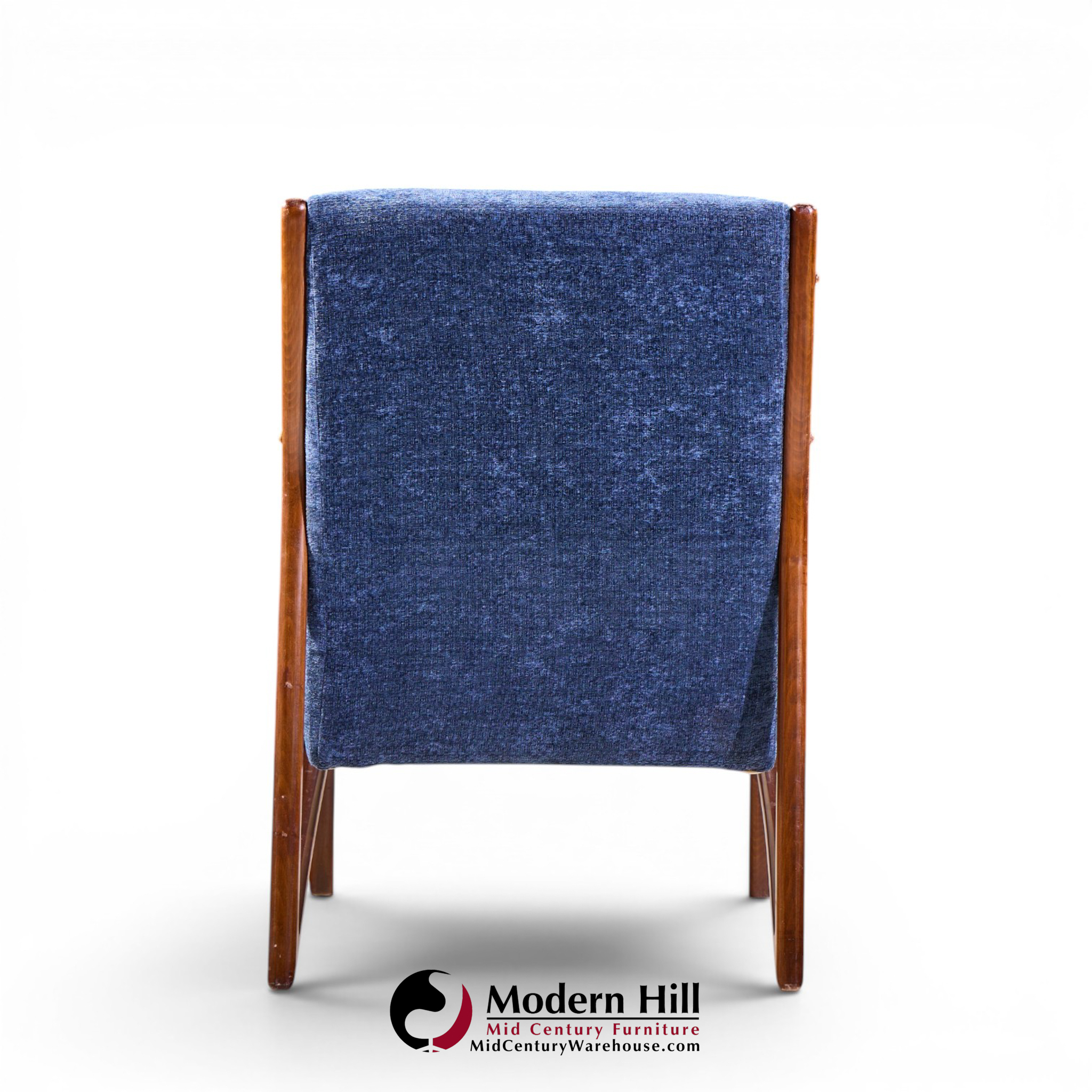 Ico Parisi Style Mid Century Italian Sculpted Mahogany Lounge Chairs - Pair