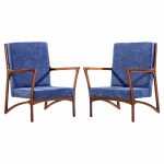 Ico Parisi Style Mid Century Italian Sculpted Mahogany Lounge Chairs - Pair