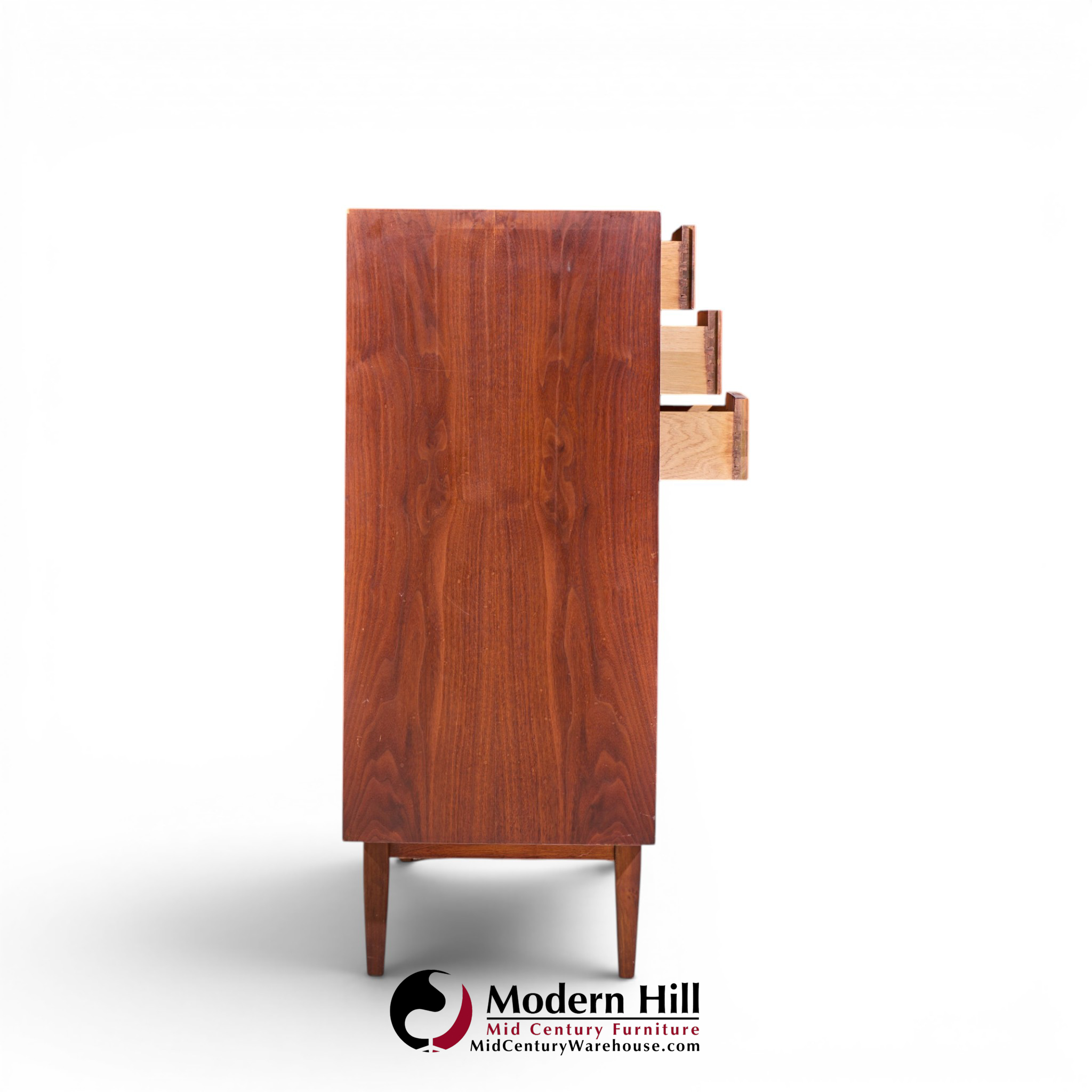 Jack Cartwright for Founders Mid Century Walnut and Cane Bar Cabinet | Mid Century Modern Furniture - Mid Century Furniture Chicago Jack Cartwright for Founders Mid Century Walnut and Cane Bar Cabinet