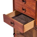 Jack Cartwright for Founders Mid Century Walnut and Cane Bar Cabinet | Mid Century Modern Furniture - Mid Century Furniture Chicago Jack Cartwright for Founders Mid Century Walnut and Cane Bar Cabinet