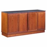 jack cartwright for founders mid century walnut and slate top credenza
