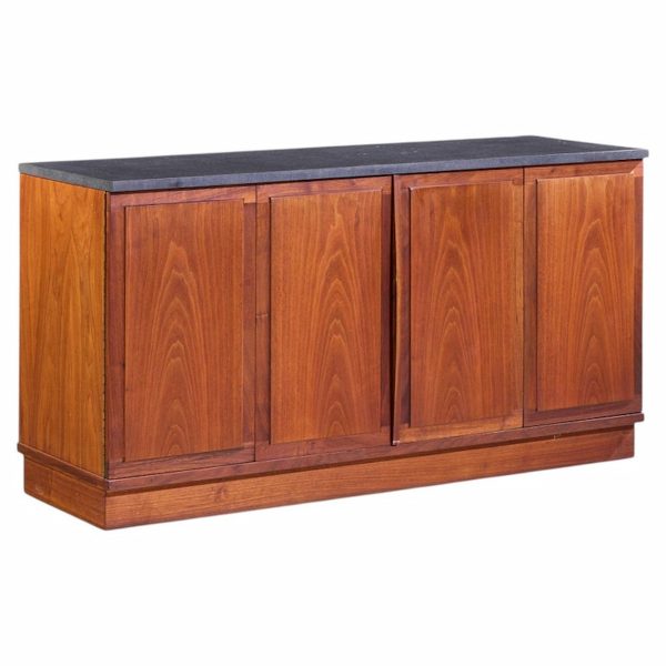 jack cartwright for founders mid century walnut and slate top credenza