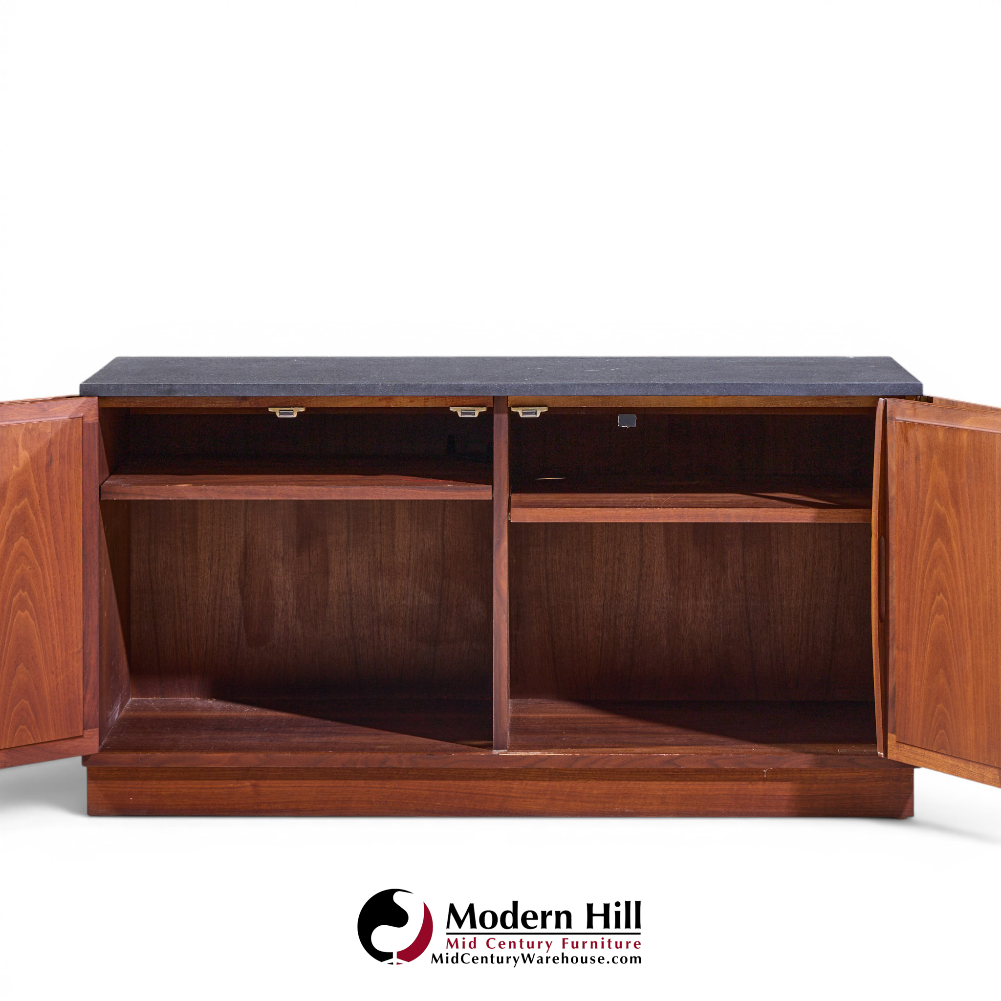 jack cartwright for founders mid century walnut and slate top credenza