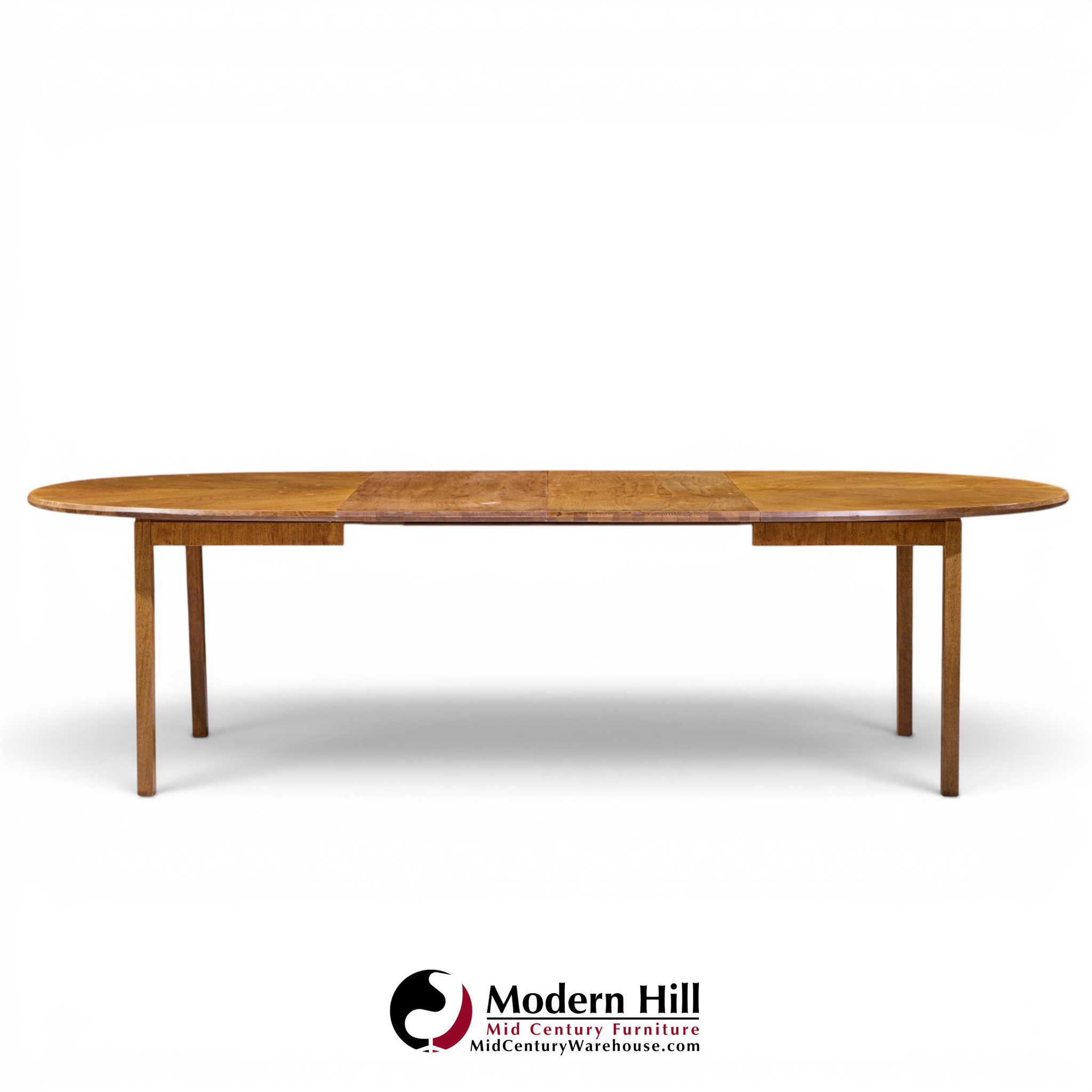 Jack Cartwright for Founders Style Mid Century Oak Expanding Dining Table with 2 Leaves