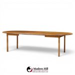 Jack Cartwright for Founders Style Mid Century Oak Expanding Dining Table with 2 Leaves