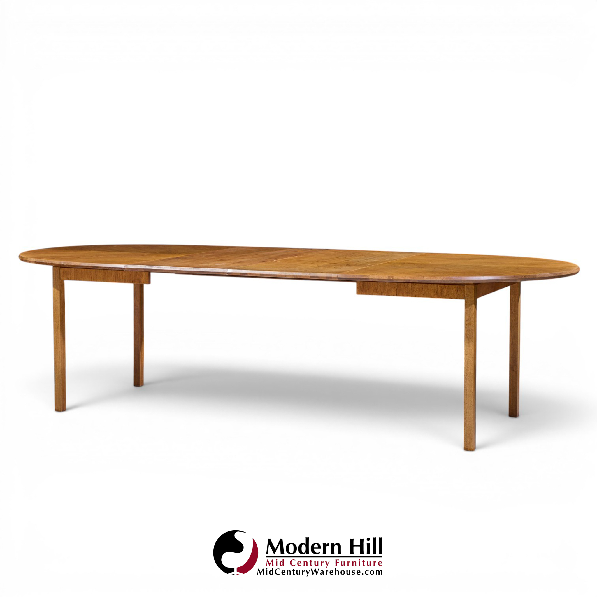 Jack Cartwright for Founders Style Mid Century Oak Expanding Dining Table with 2 Leaves