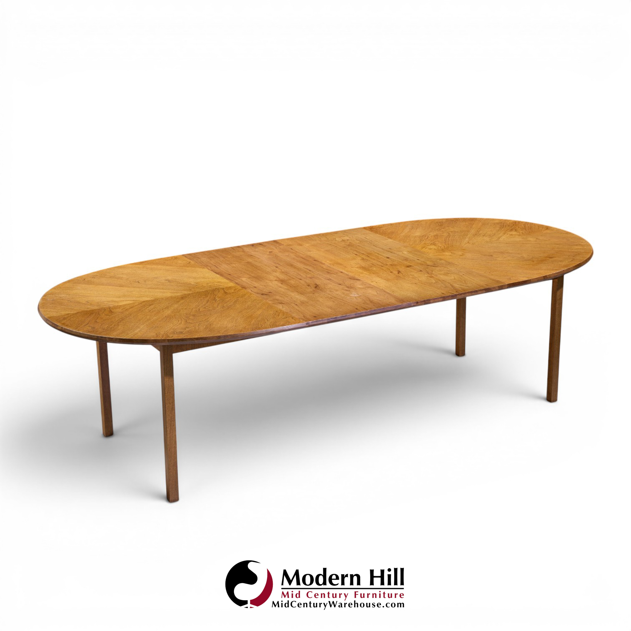 Jack Cartwright for Founders Style Mid Century Oak Expanding Dining Table with 2 Leaves
