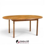 Jack Cartwright for Founders Style Mid Century Oak Expanding Dining Table with 2 Leaves