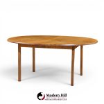 Jack Cartwright for Founders Style Mid Century Oak Expanding Dining Table with 2 Leaves