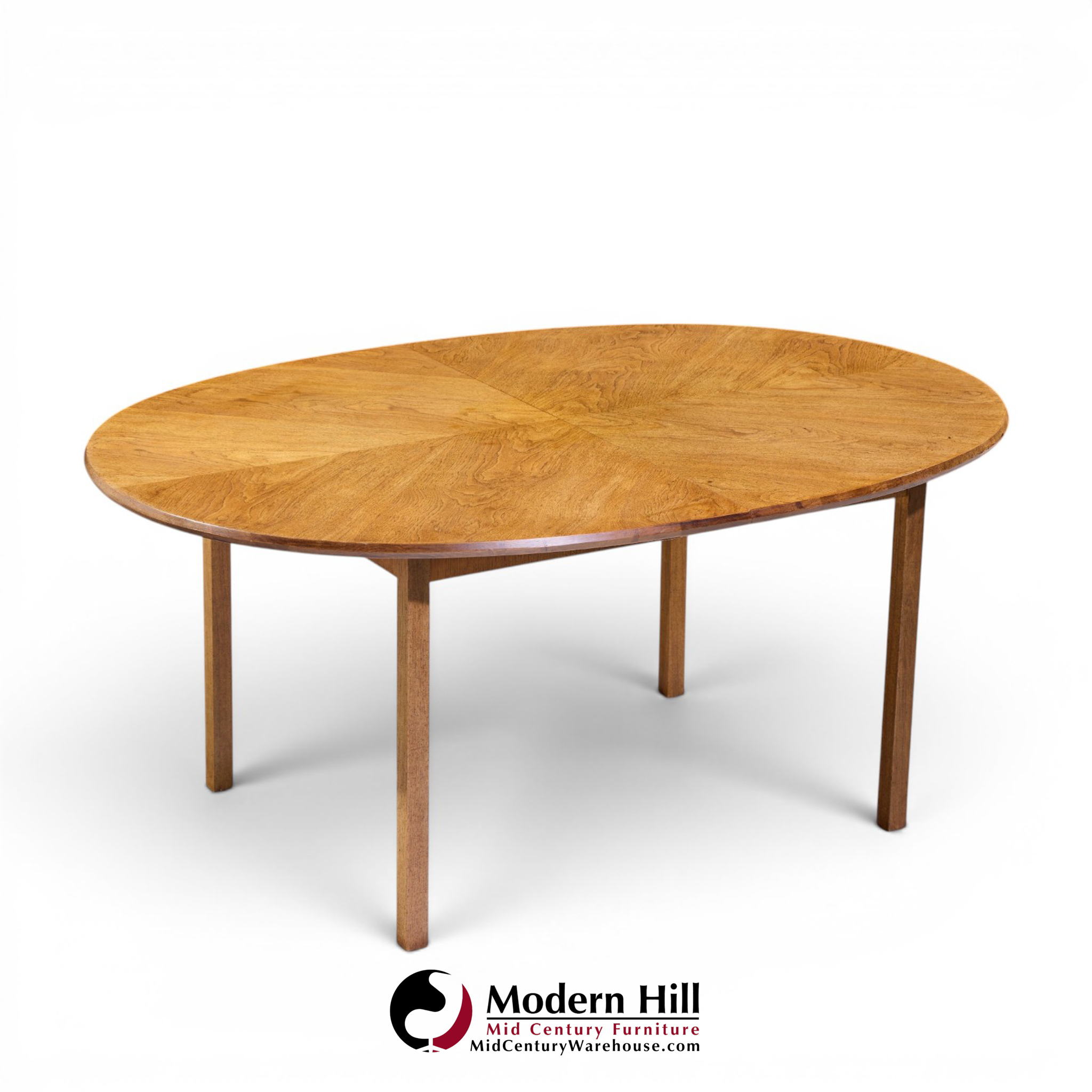 Jack Cartwright for Founders Style Mid Century Oak Expanding Dining Table with 2 Leaves