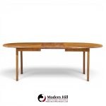 Jack Cartwright for Founders Style Mid Century Oak Expanding Dining Table with 2 Leaves