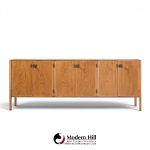 Jack Cartwright for Founders Style Mid Century Oak and Brass Credenza