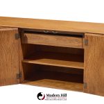 Jack Cartwright for Founders Style Mid Century Oak and Brass Credenza
