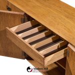 Jack Cartwright for Founders Style Mid Century Oak and Brass Credenza