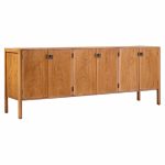 Jack Cartwright for Founders Style Mid Century Oak and Brass Credenza