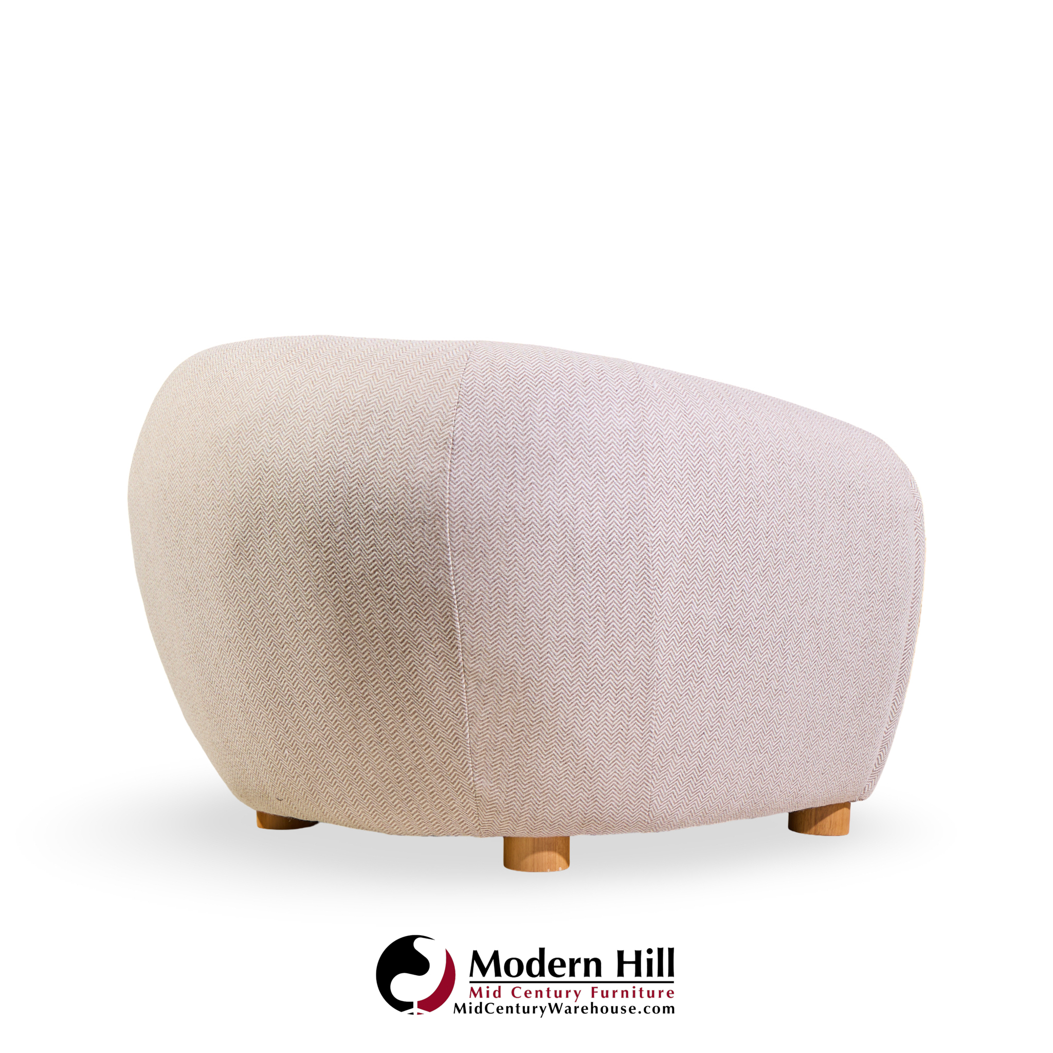 jean royère style mid century polar bear lounge chairs - pair