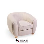 jean royère style mid century polar bear lounge chairs - pair