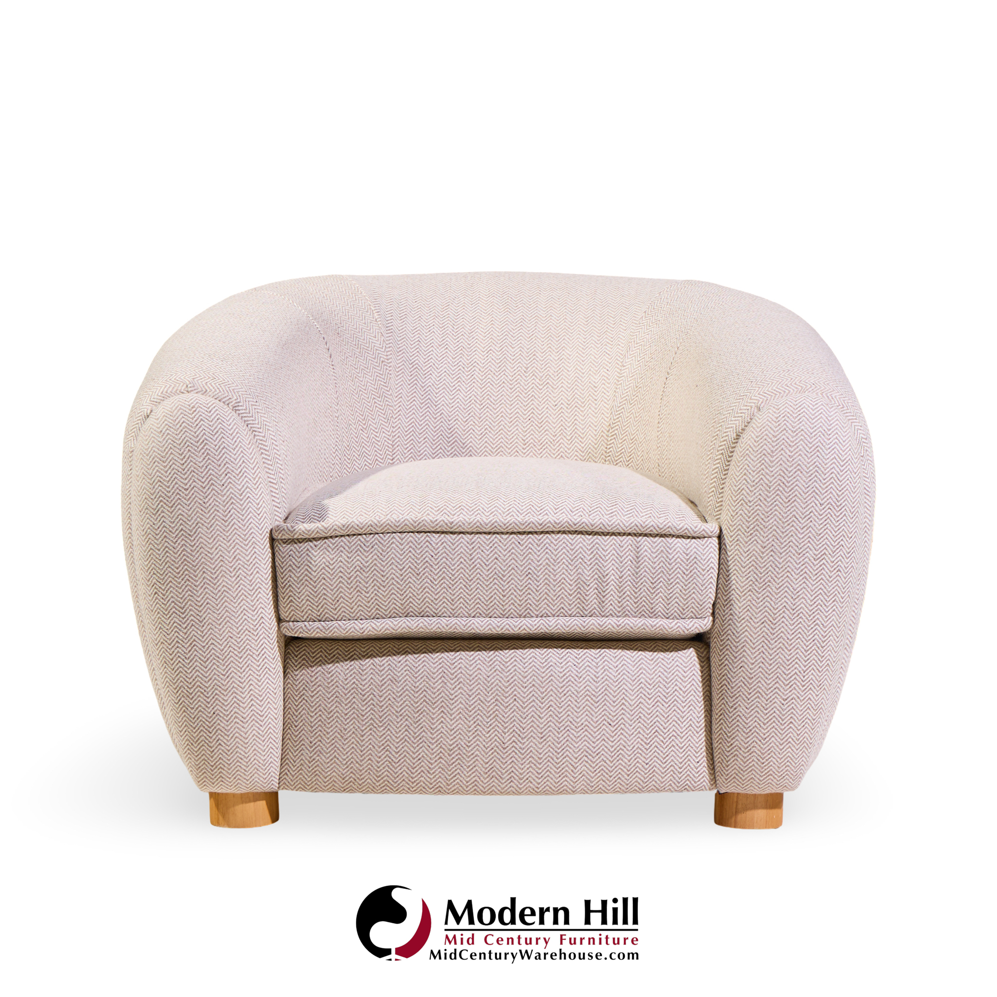 jean royère style mid century polar bear lounge chairs - pair
