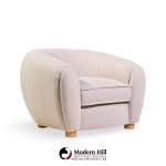 jean royère style mid century polar bear lounge chairs - pair