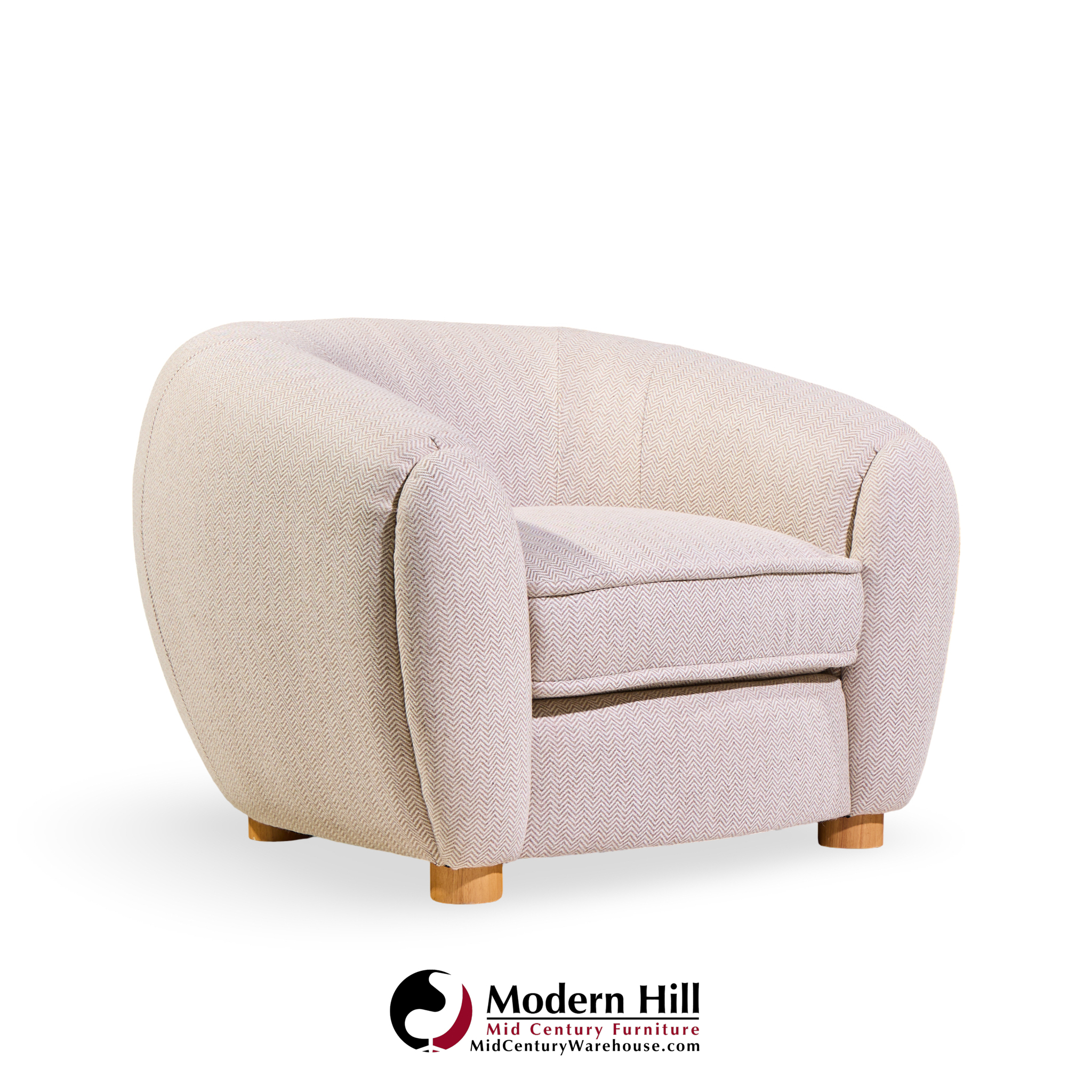 jean royère style mid century polar bear lounge chairs - pair