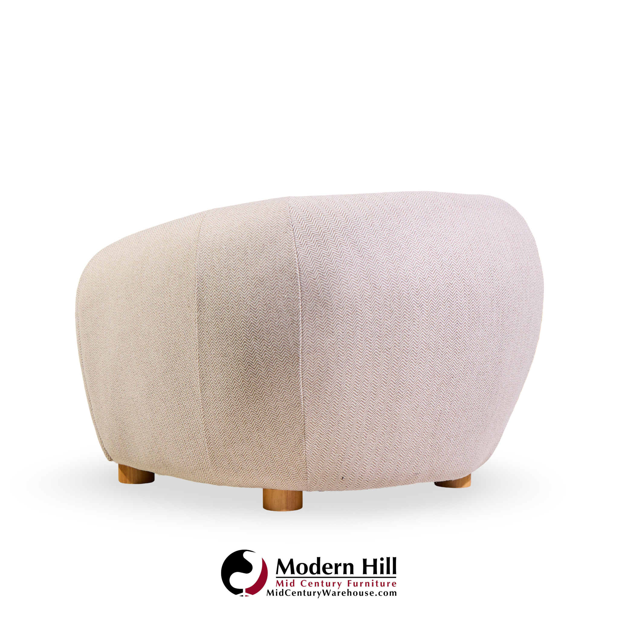 jean royère style mid century polar bear lounge chairs - pair