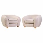 jean royère style mid century polar bear lounge chairs - pair