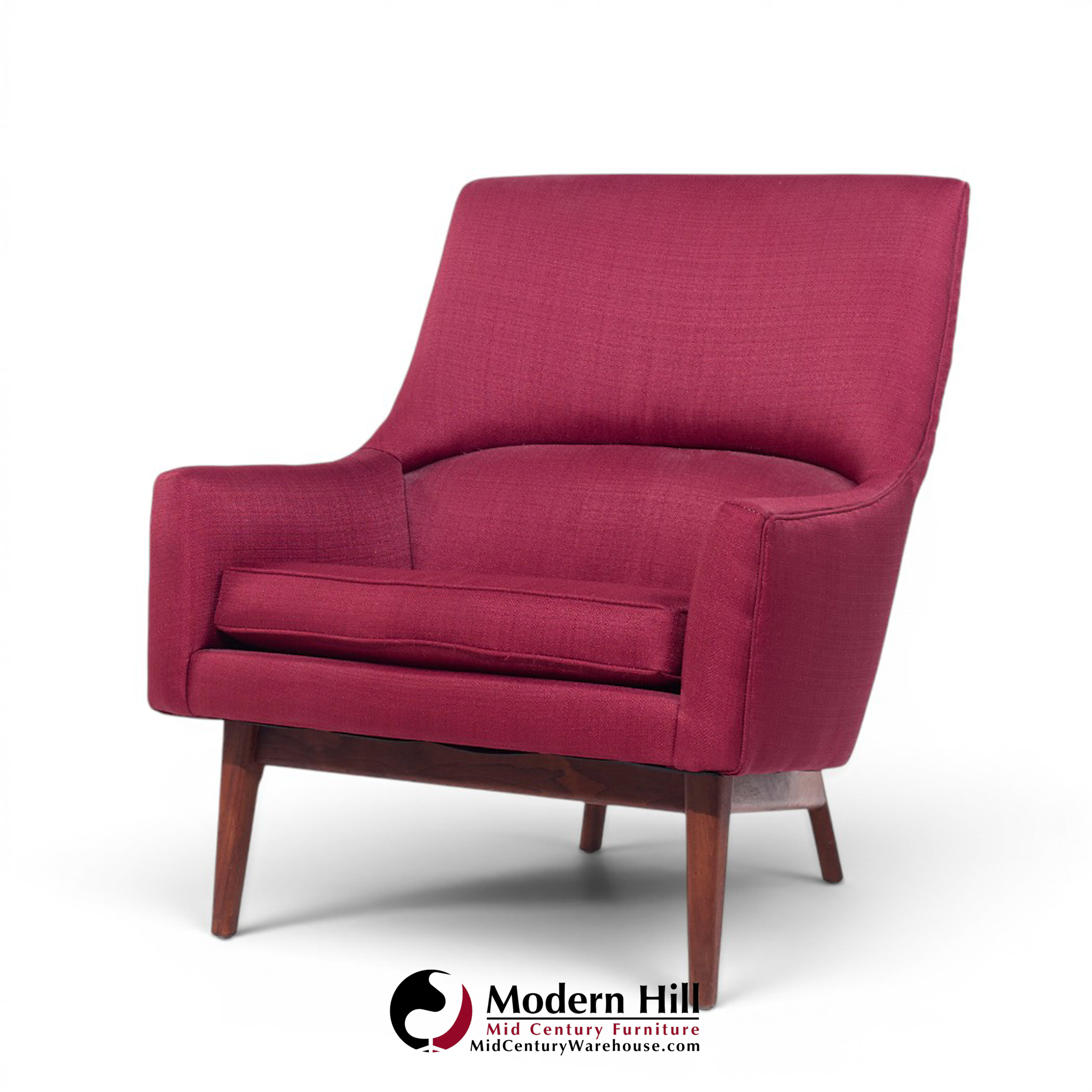 Jens Risom A-chair Mid Century Walnut Lounge Chair