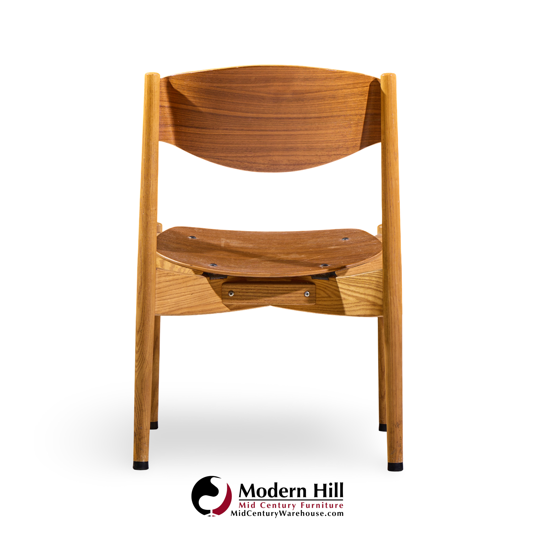 jens risom general purpose mid century walnut dining chair - set of 4