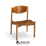 jens risom general purpose mid century walnut dining chair - set of 4