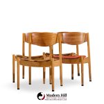 jens risom general purpose mid century walnut dining chair - set of 4