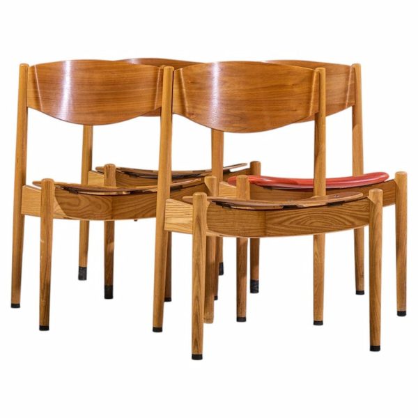 Jens Risom General Purpose Mid Century Walnut Dining Chair - Set of 4