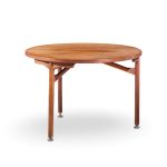 Jens Risom Mid Century Round Walnut Dining Table